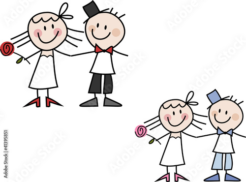 Clipart-Set: Witziges Hochzeitspaar (zweiteilig)