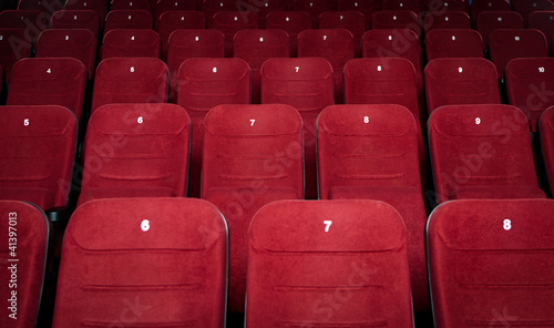 Empty cinema hall seats