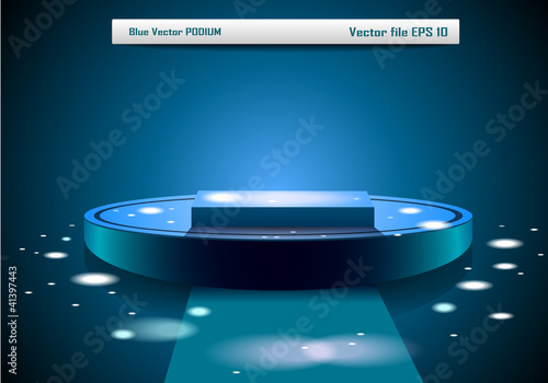 Blue vector podium