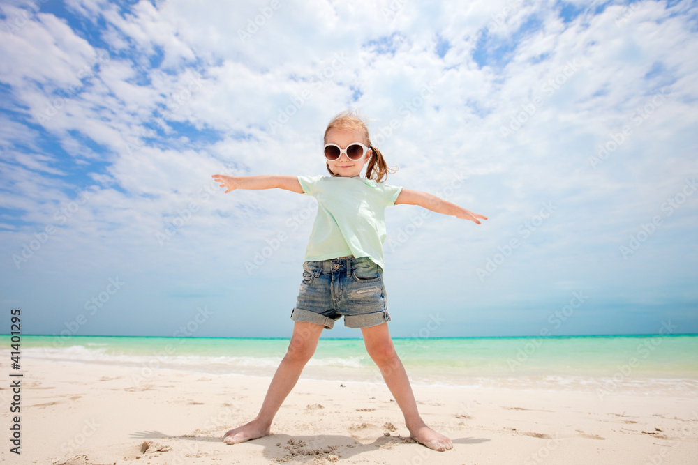 Cute little girl at beach