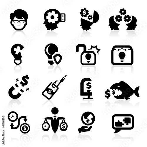 Business ideas and concepts icons set