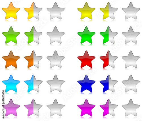 Rating vector stars set colored