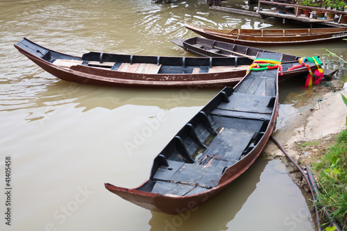 Fotografie, Obraz Rowboat of Thailand on the water