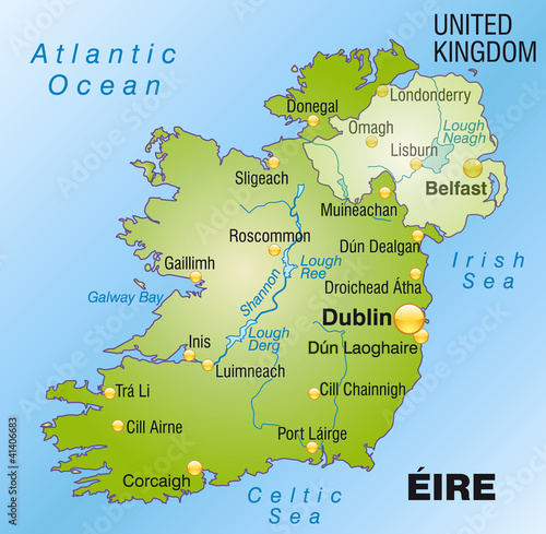 Übersichtskarte von Irland und Nordirland