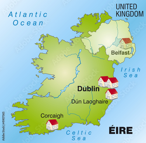 Umgebungskarte von Irland als Internetkarte