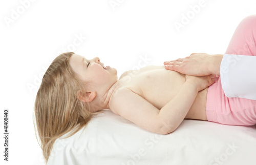 Massaging happy child