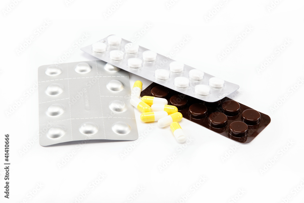 preparation in pill and capsule isolated on white background preparation in pill and capsule isolated on white background
