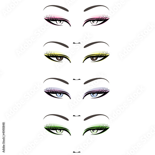 Illustration set female eyes isolated © CHEN