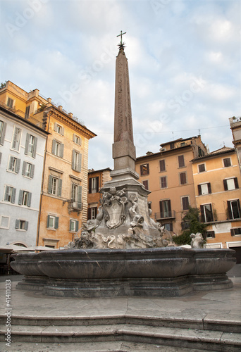 Rome - fountain and obelis from Piazza della Rotonda photo