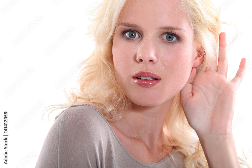 Naklejka premium Portrait of a woman in disbelief