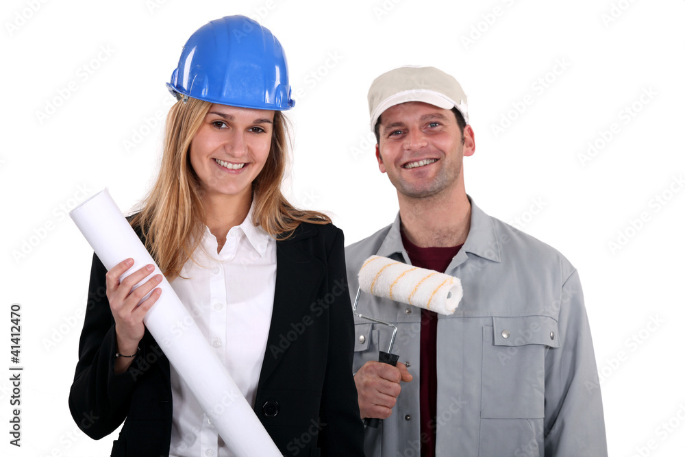 male house painter and female construction manager male house painter and female construction manager