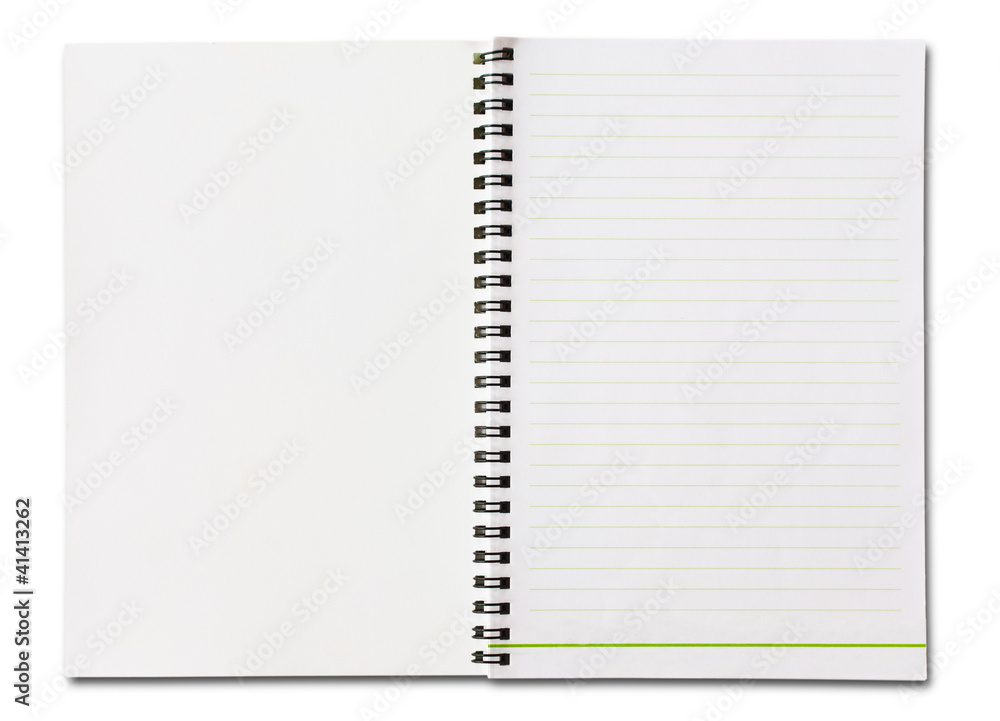 Notebook vertical single white page Isolated Notebook vertical single white page Isolated