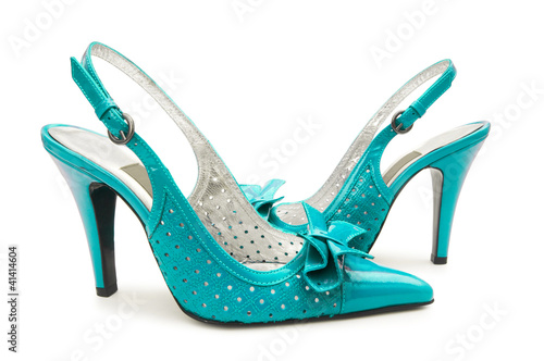 Female shoes on white background