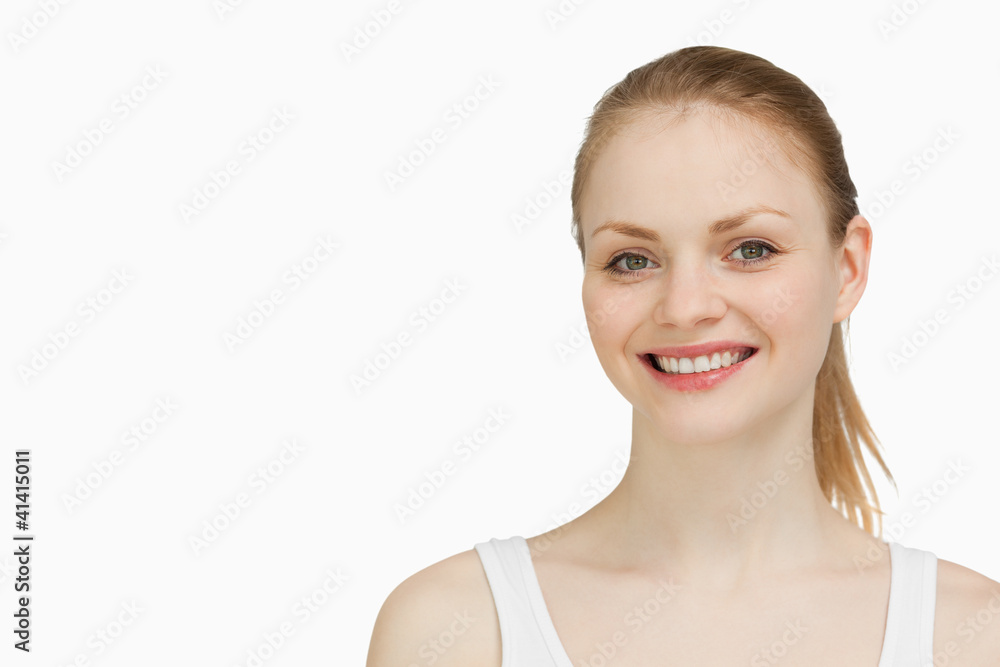Smiling blonde-haired woman