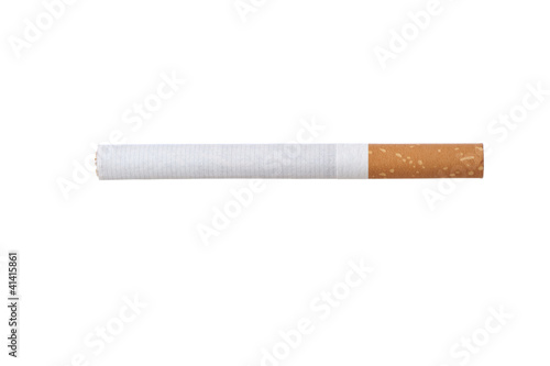 Cigarette isolated on white, no gold ring photo