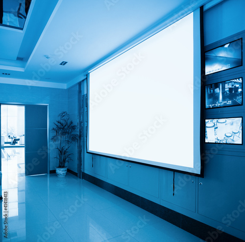 projection screen in meeting room