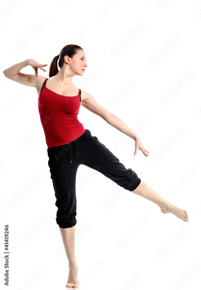 Girl in sportswear doing sport exercises