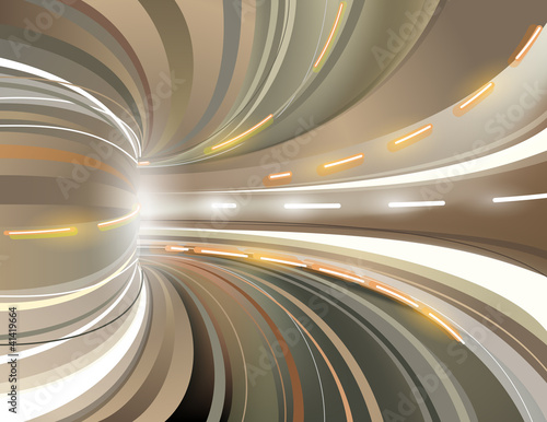 Vector background of light trails in speed rotatory motion
