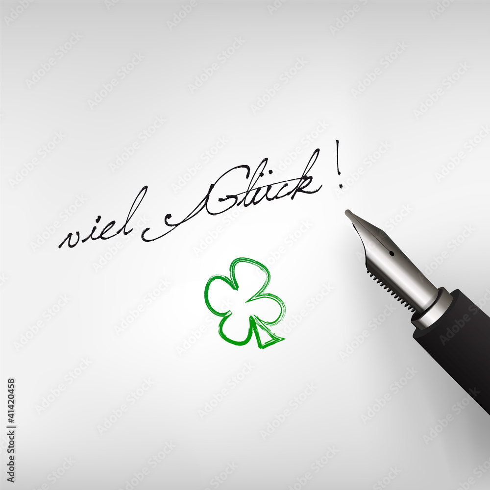 Viel Glück mit Kleeblatt Stock Vector Adobe Stock