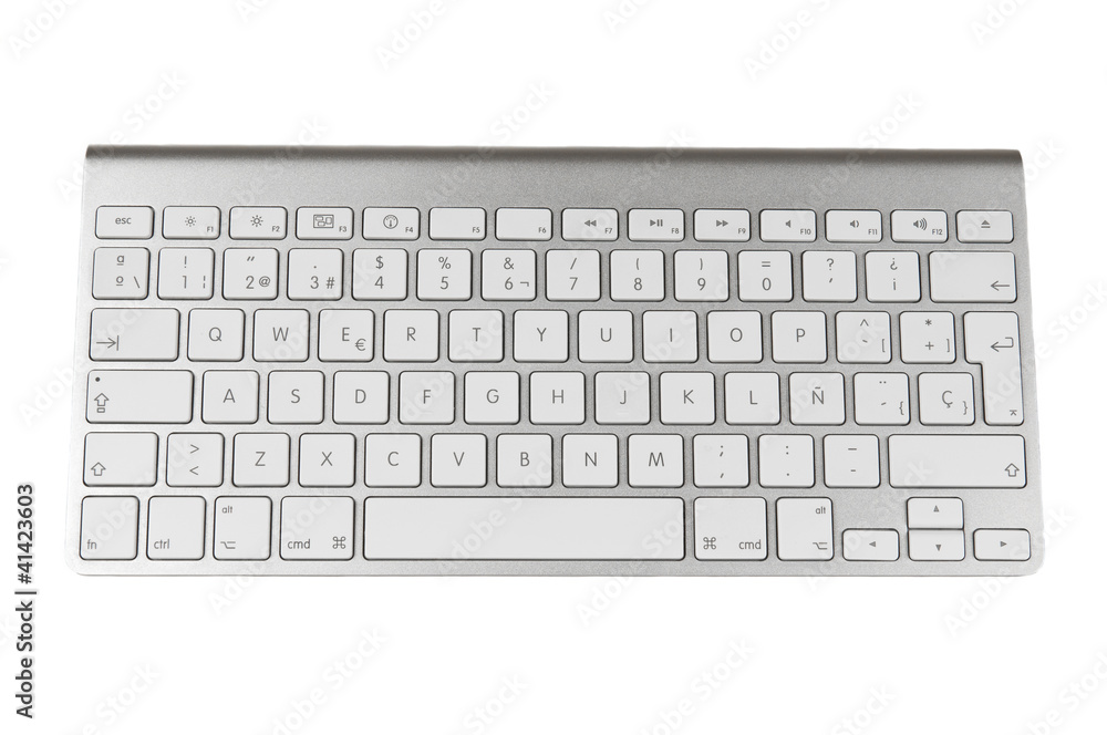 Modern computer keyboard on white background Modern computer keyboard on white background