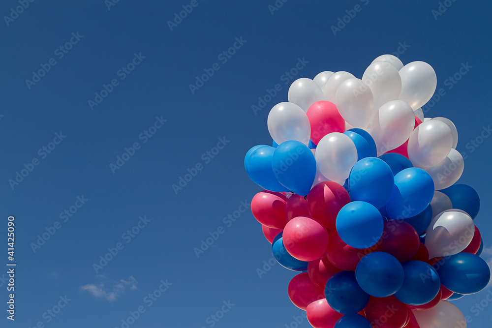 Balloons against the blue sky Balloons against the blue sky