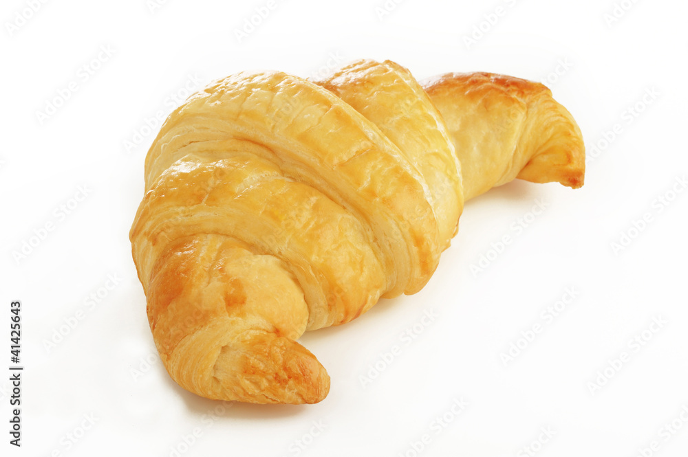 butter croissant on white background