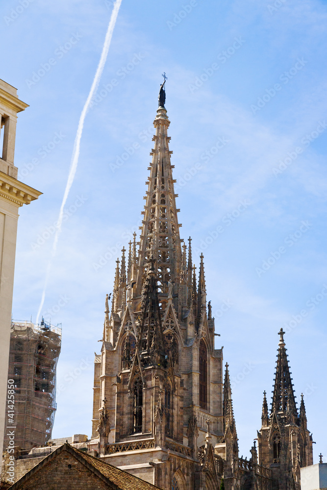 Gothic steeple of Barcelona Cathedral