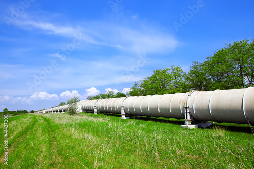 Industrial pipe with gas and oil photo