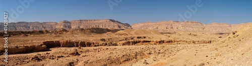 Scenic desert landscape in Makhtesh Katan in Negev desert