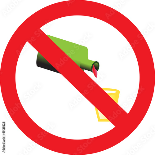 Sign forbidding drinking of alcohol drinks
