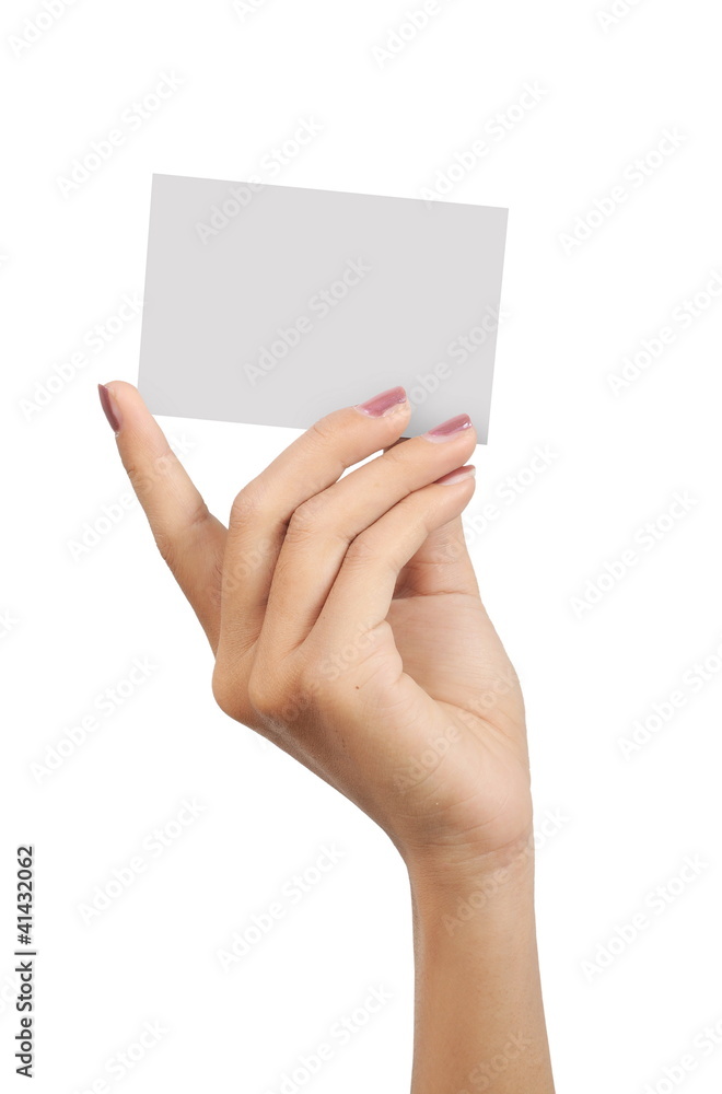 hand of a woman carrying a blank card 1 hand of a woman carrying a blank card 1