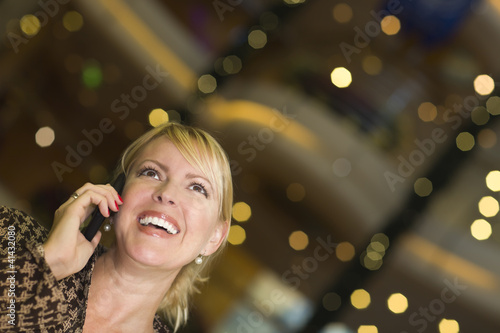 Blonde Woman On Her Cell Ph...