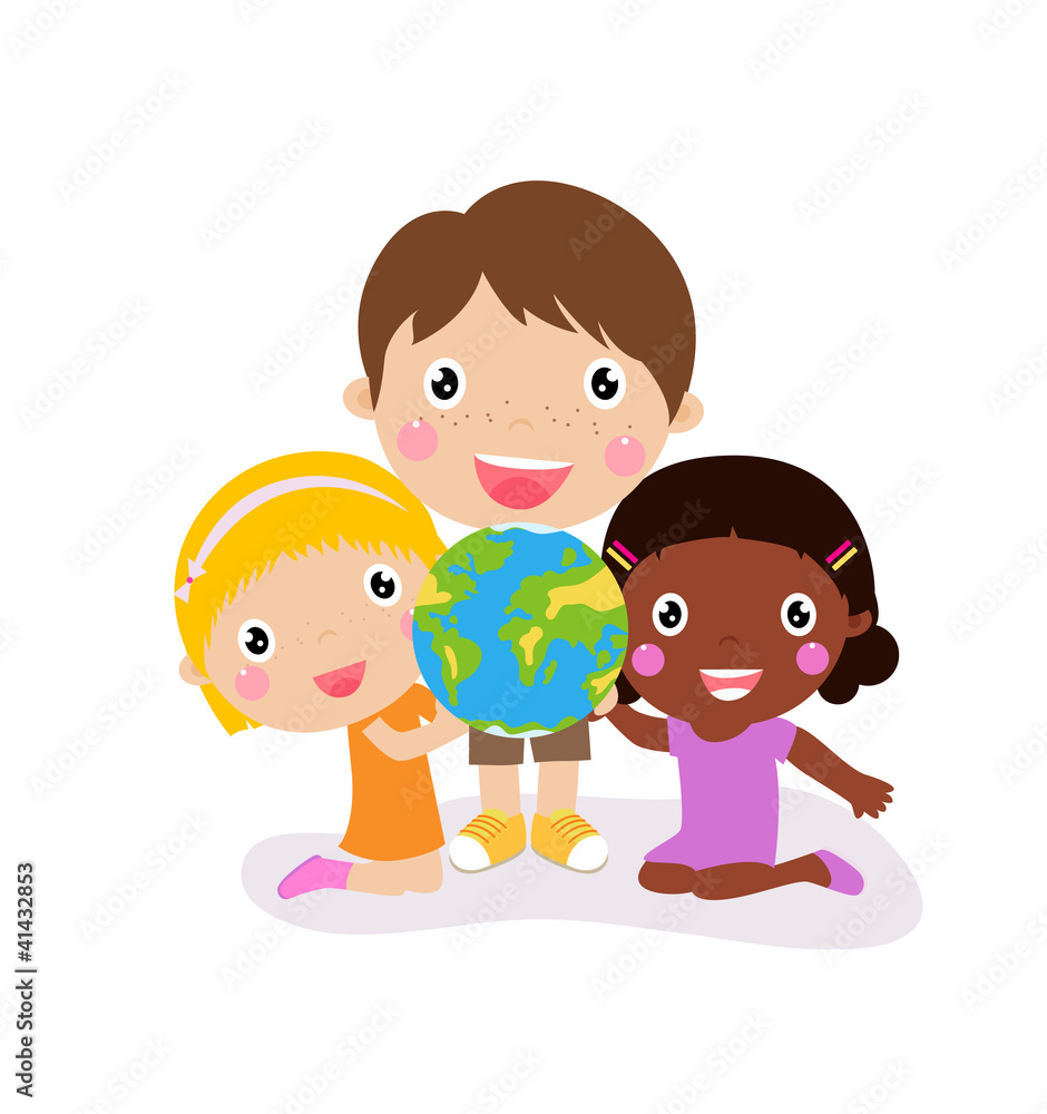 kids holding the globe kids holding the globe