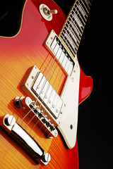 Papier peint photo Rouge, noir, blanc Guitare électrique rock vintage  © andreas