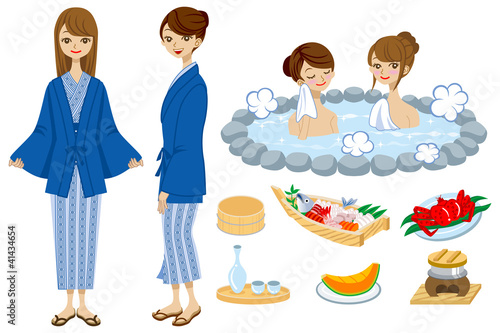 温泉/浴衣/女性２人/食事