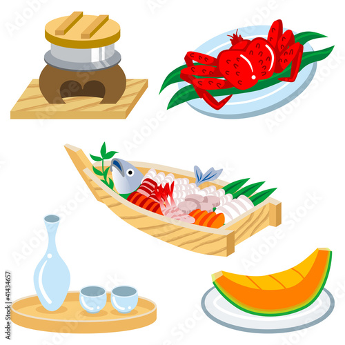 刺身/船盛り/蟹/釜飯/日本酒/メロン