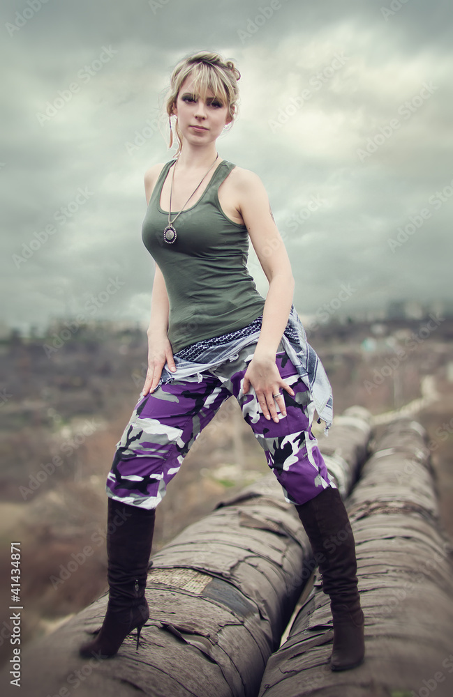 Obraz premium image of a beautiful young girl in uniform