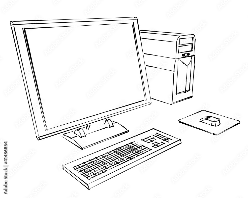 How to Draw Desktop Computer  Step by Step Easy  Computer Drawing for  Beginners  YouTube