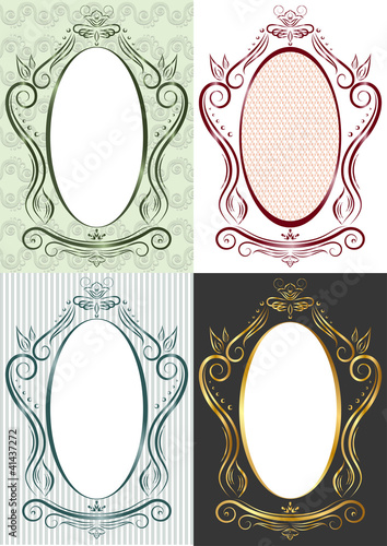 The vertical frame in antique style. Trapezoid