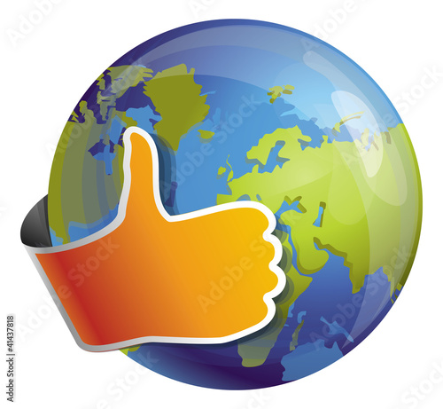 globe with like sign