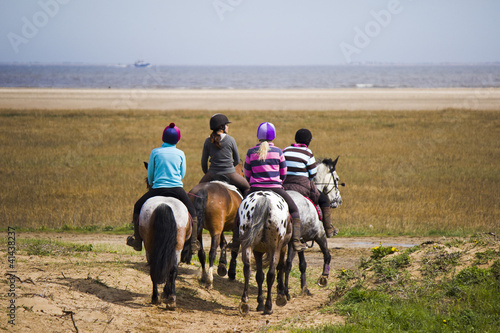 Horse riding on the Lincolnshire Coast photo