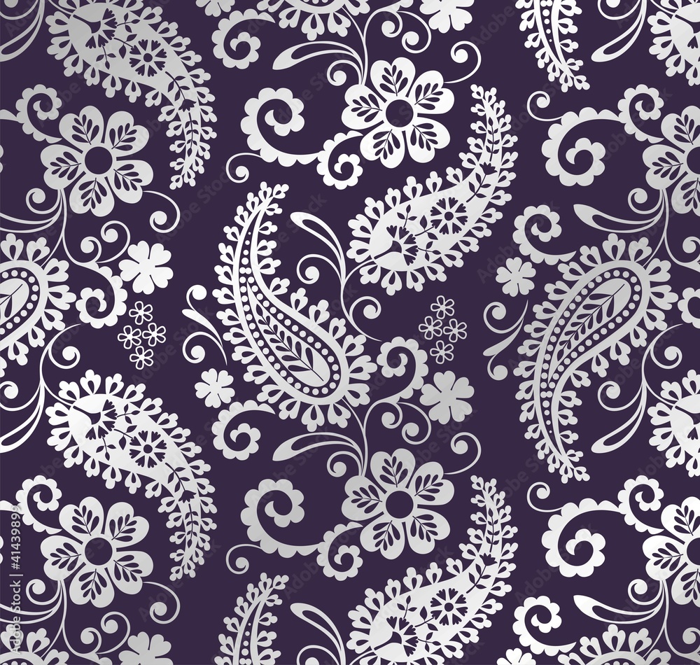 traditional paisley floral pattern , textile , Rajasthan, India