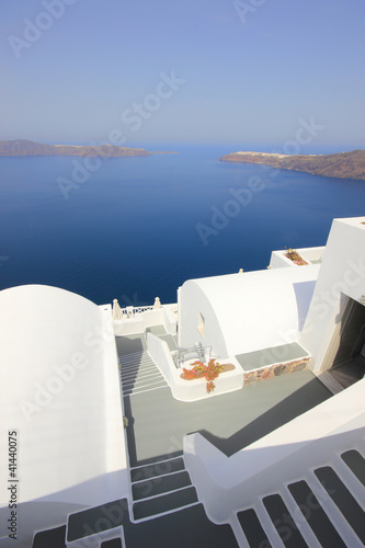 Classical Greek architecture of the streets in Oia