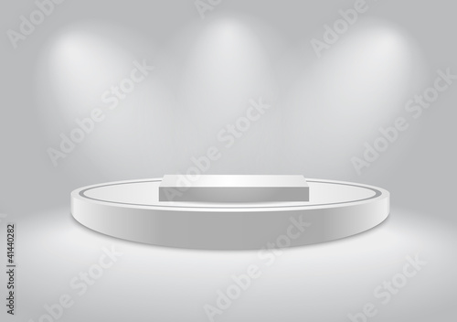 Empty white podium