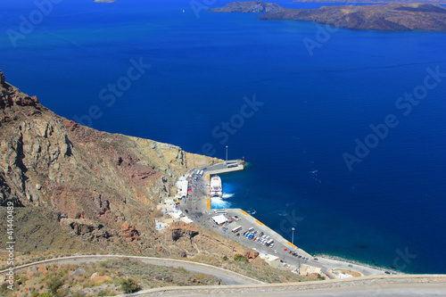 The harbor of Santorini photo