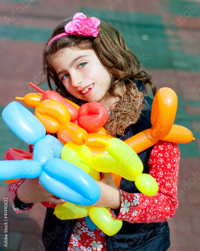 фотографія balloon twisting art children happy