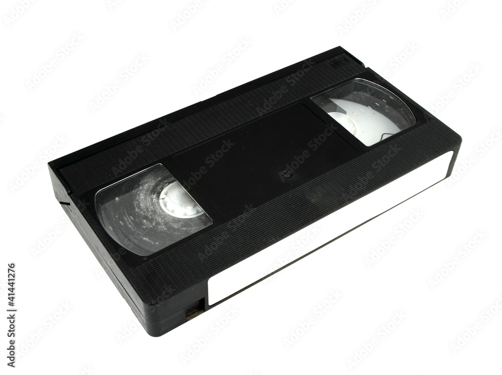 video cassette on white background