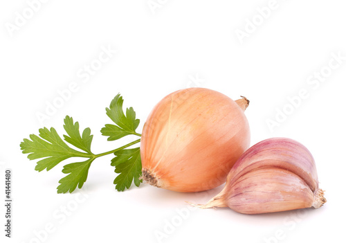 Onion and garlic clove