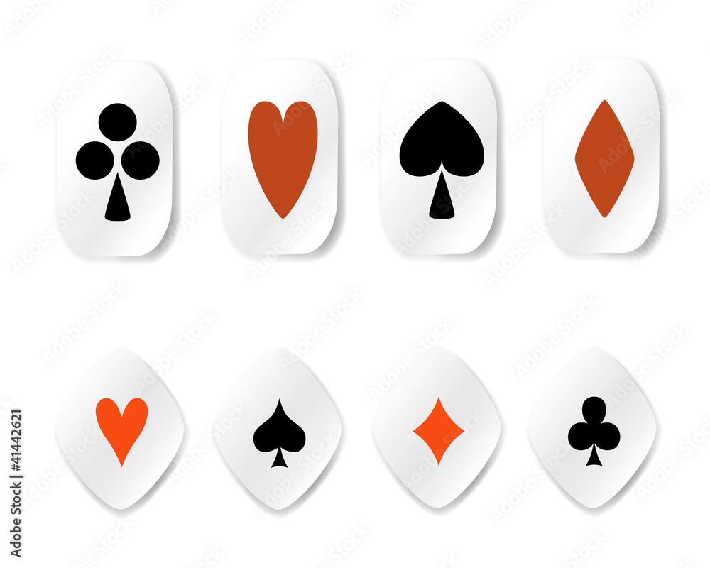 Set of card suit stickers Set of card suit stickers