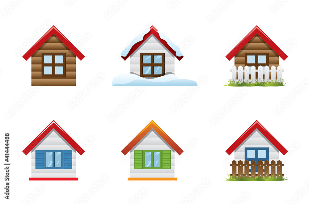 Set of 6 house icon
